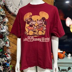 Disney Vintage Maroon Tee XL #CC